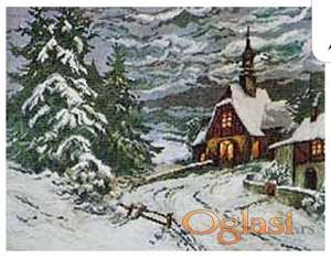 Komplet za Wiehler WALDKIRCHLEIN IM SCHNEE 63x47